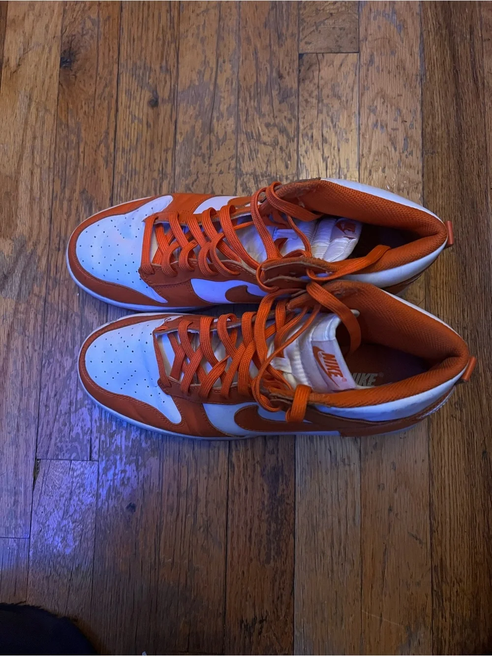 Nike Men’s Orange and White Low-Top Sneakers